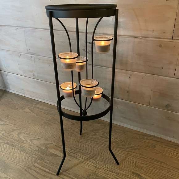 PARTYLITE SEVILLE CANDLE HOLDER STAND WITH VOTIVE CUPS & TRELLIS